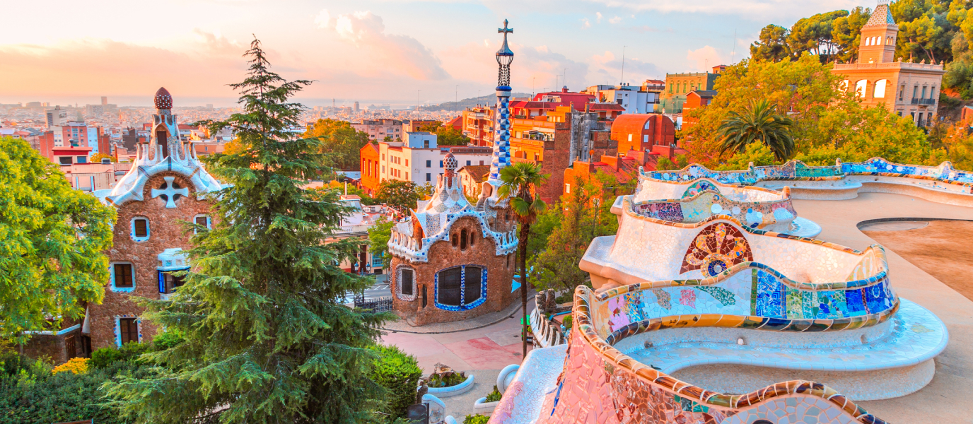 Park Güell. The garden shaped by Gaudí's imagination in Barcelona Spain